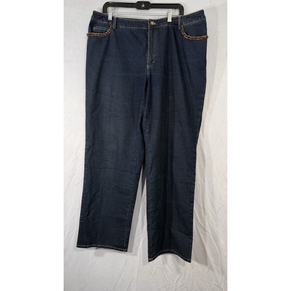 Dana Buchman Bootcut Women's size 16 Dark Wash Blue Denim Jeans